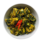 Saag Karahi  Prawns 